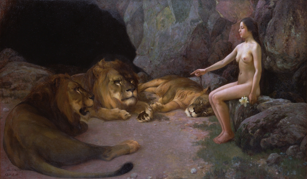 Nude Woman with Lions